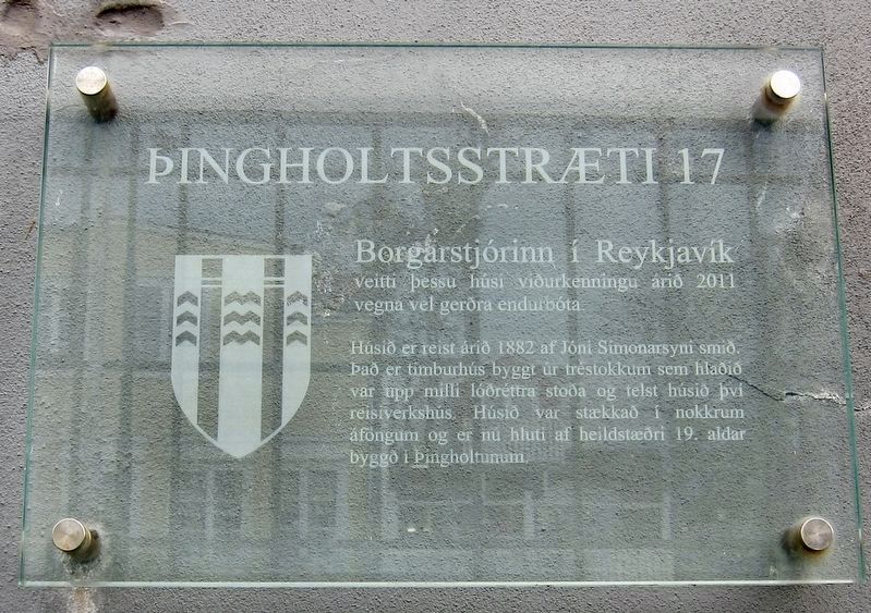 Þingholtsstræti Marker image. Click for full size.