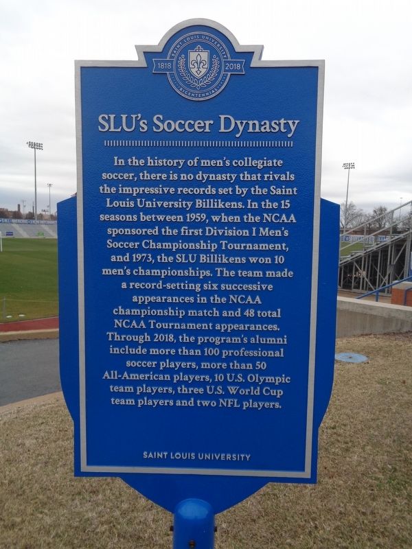 SLU's Soccer Dynasty Marker image. Click for full size.