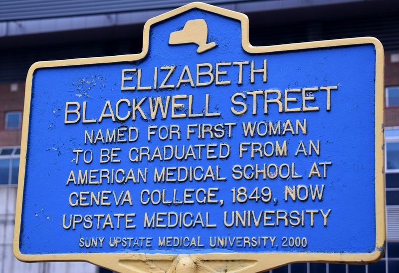 Elizabeth Blackwell Street Marker image. Click for full size.