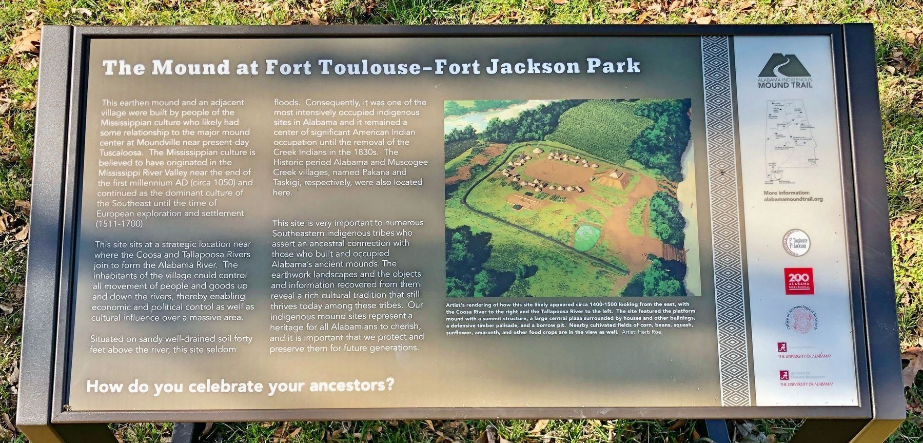 The Mound at Fort Toulouse-Fort Jackson Park Marker image. Click for full size.