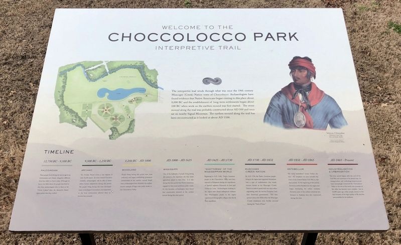 Welcome to the Choccolocco Park Marker image. Click for full size.