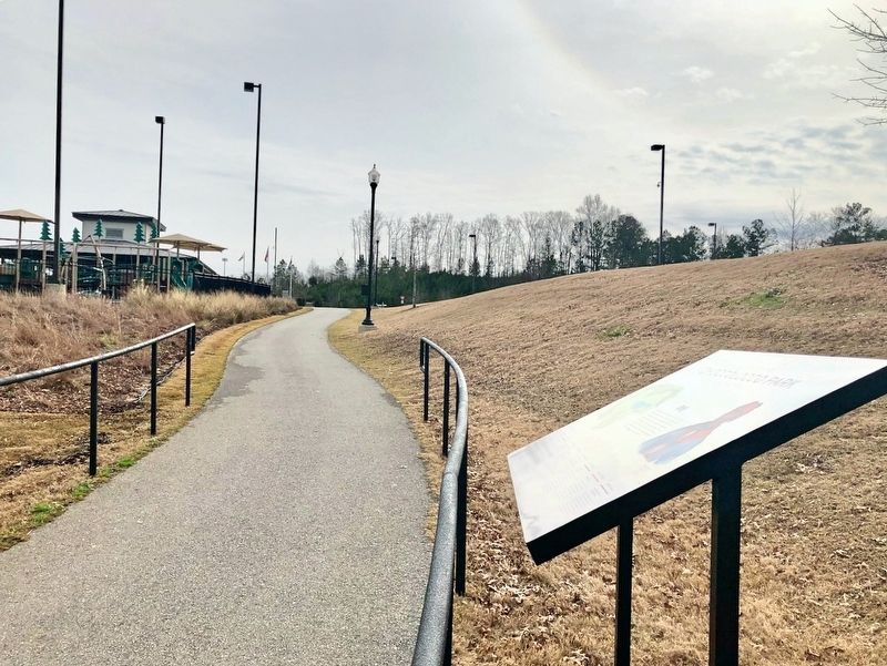 Welcome to the Choccolocco Park Marker looking towards trail entrance. image. Click for full size.