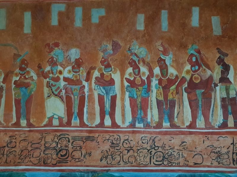 A portion of the reproduction Bonampak murals image. Click for full size.