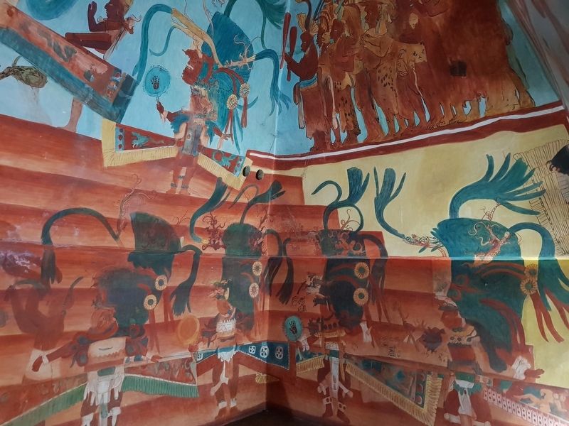 A portion of the reproduction Bonampak murals image. Click for full size.