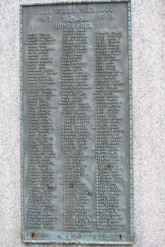 World War Honor Roll image. Click for full size.