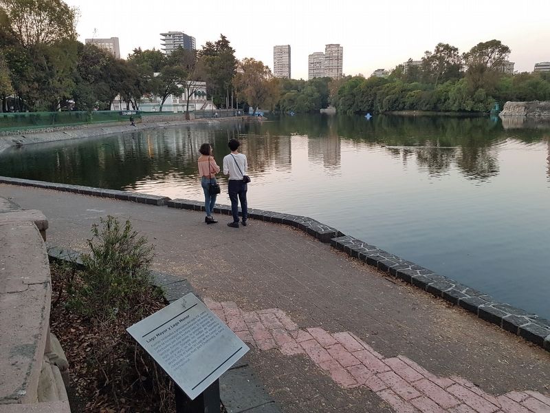 The Large and Small Lakes at Chapultepec and Marker image. Click for full size.