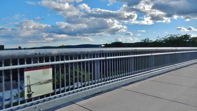 Mid-Hudson Bridge Marker  <i>wide view<br>(top of bridge visible in distant background)</i> image. Click for full size.