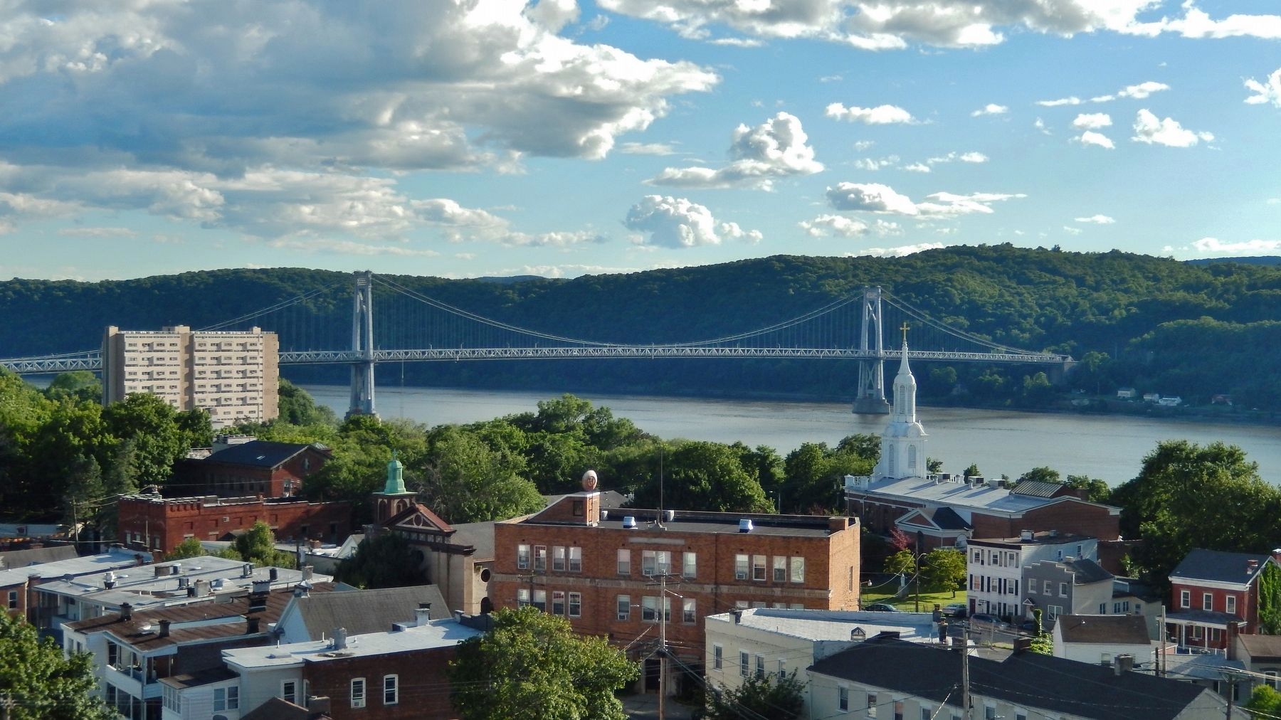 Mid-Hudson Bridge (<i>view southwest from marker</i>) image. Click for full size.