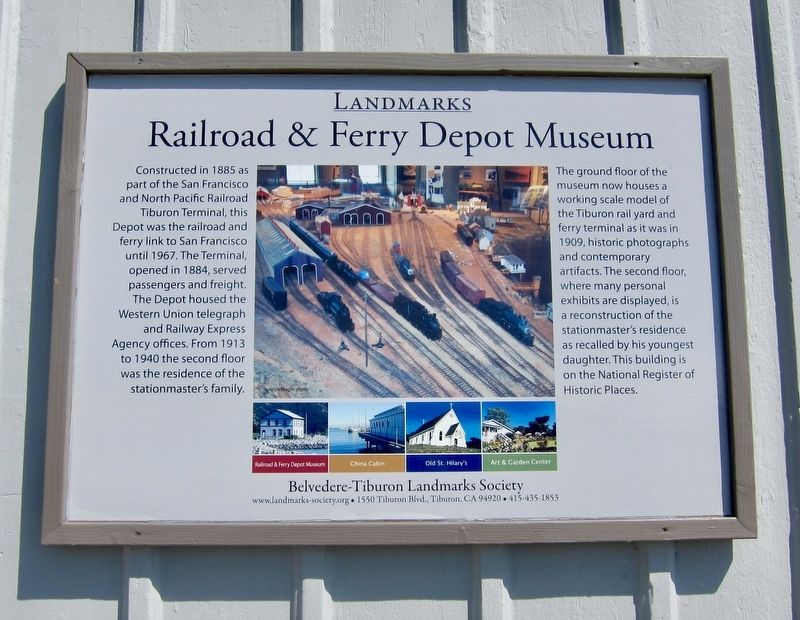 Tiburon Railroad & Ferry Depot Museum Marker image. Click for full size.