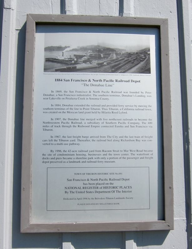 1884 San Francisco & Northern Pacific Railroad Depot Marker image. Click for full size.