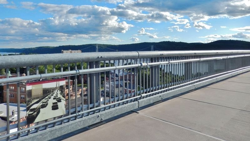 Mid-Hudson Bridge Marker <i>wide view<br>(Mid-Hudson Bridge towers visible in background)</i>. Click for full size. Mid-Hudson Bridge Marker <i>wide view<br>(Mid-Hudson Bridge towers visible in background)</i> image. Click for full size.