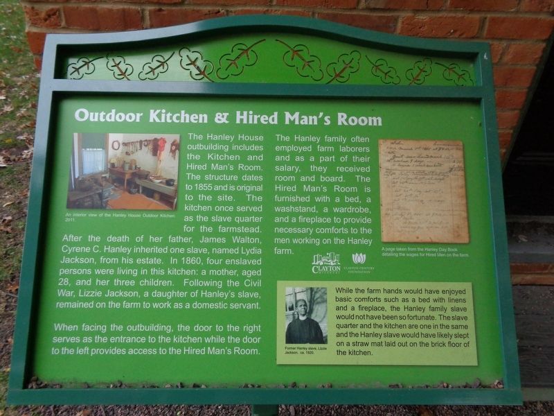 Outdoor Kitchen & Hired Man's Room Marker. Click for full size. Outdoor Kitchen & Hired Man's Room Marker image. Click for full size.