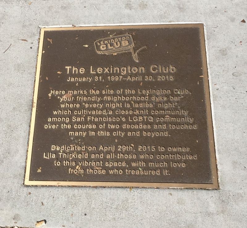 The Lexington Club Marker image. Click for full size.