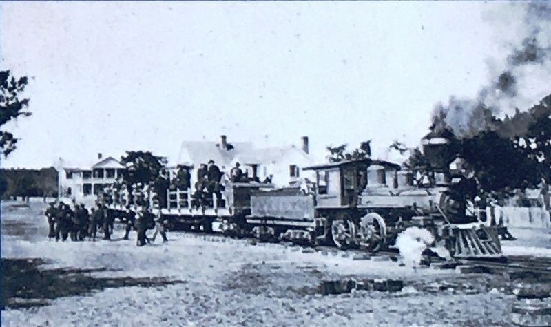 Photo Insert Right: First Locomotive from St. Marys to Kingsland St. Marys c 1908 image. Click for full size.
