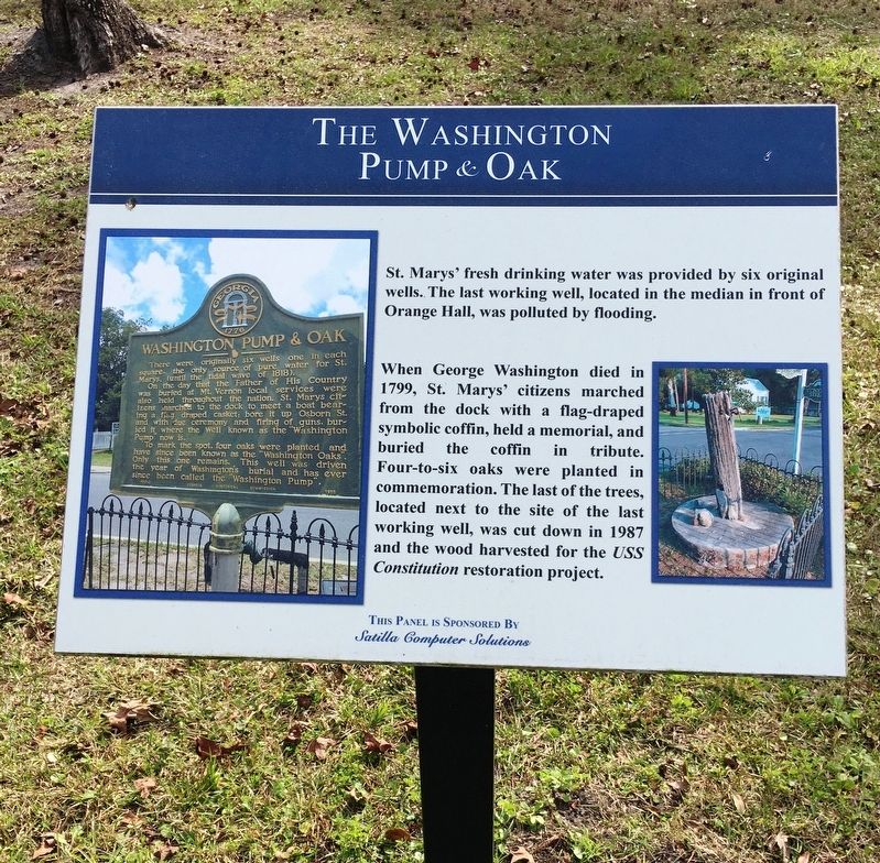 The Washington Pump & Oak Marker. Click for full size. The Washington Pump & Oak Marker image. Click for full size.