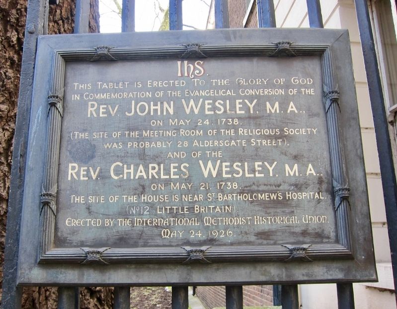 The Conversions of the Revs. John and Charles Wesley Marker image. Click for full size.