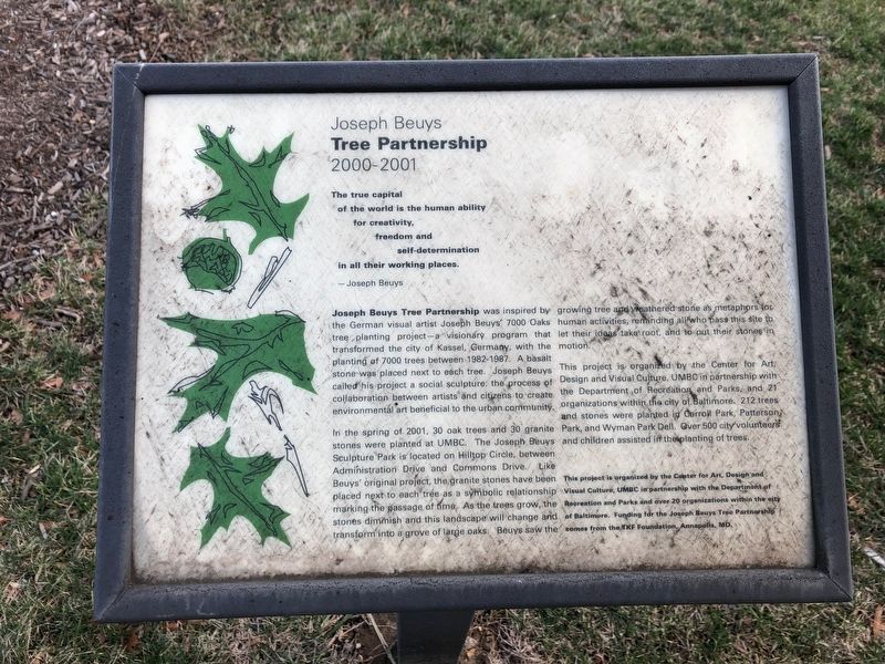 Joseph Beuys Tree Partnership Marker image. Click for full size.