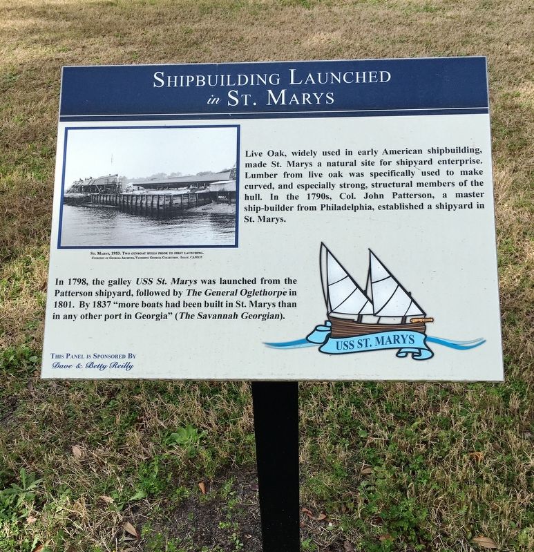 Shipbuilding Launched in St. Marys Marker image. Click for full size.