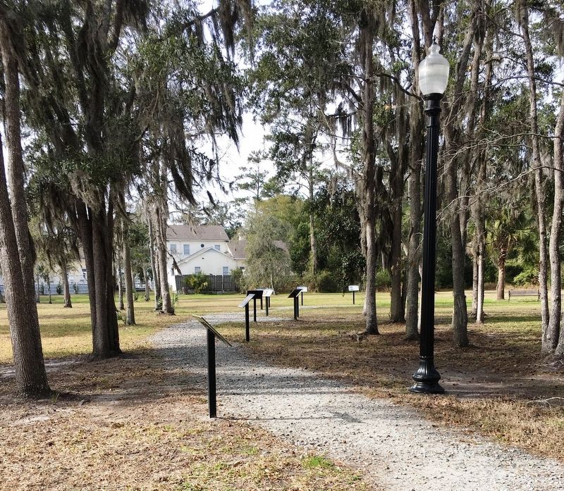 St. Marys History Park markers from a distance image. Click for full size.