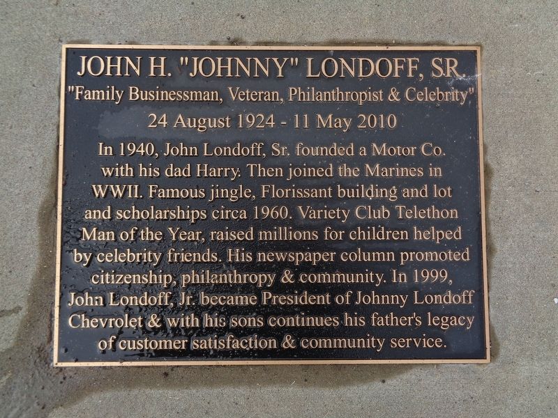 John H. "Johnny" Londoff, Sr. Marker. Click for full size. John H. "Johnny" Londoff, Sr. Marker image. Click for full size.