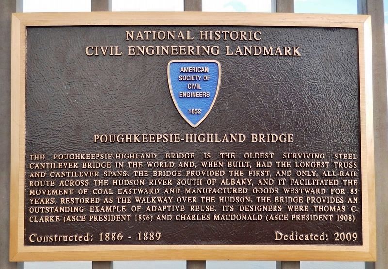 Poughkeepsie-Highland Bridge Marker image. Click for full size.