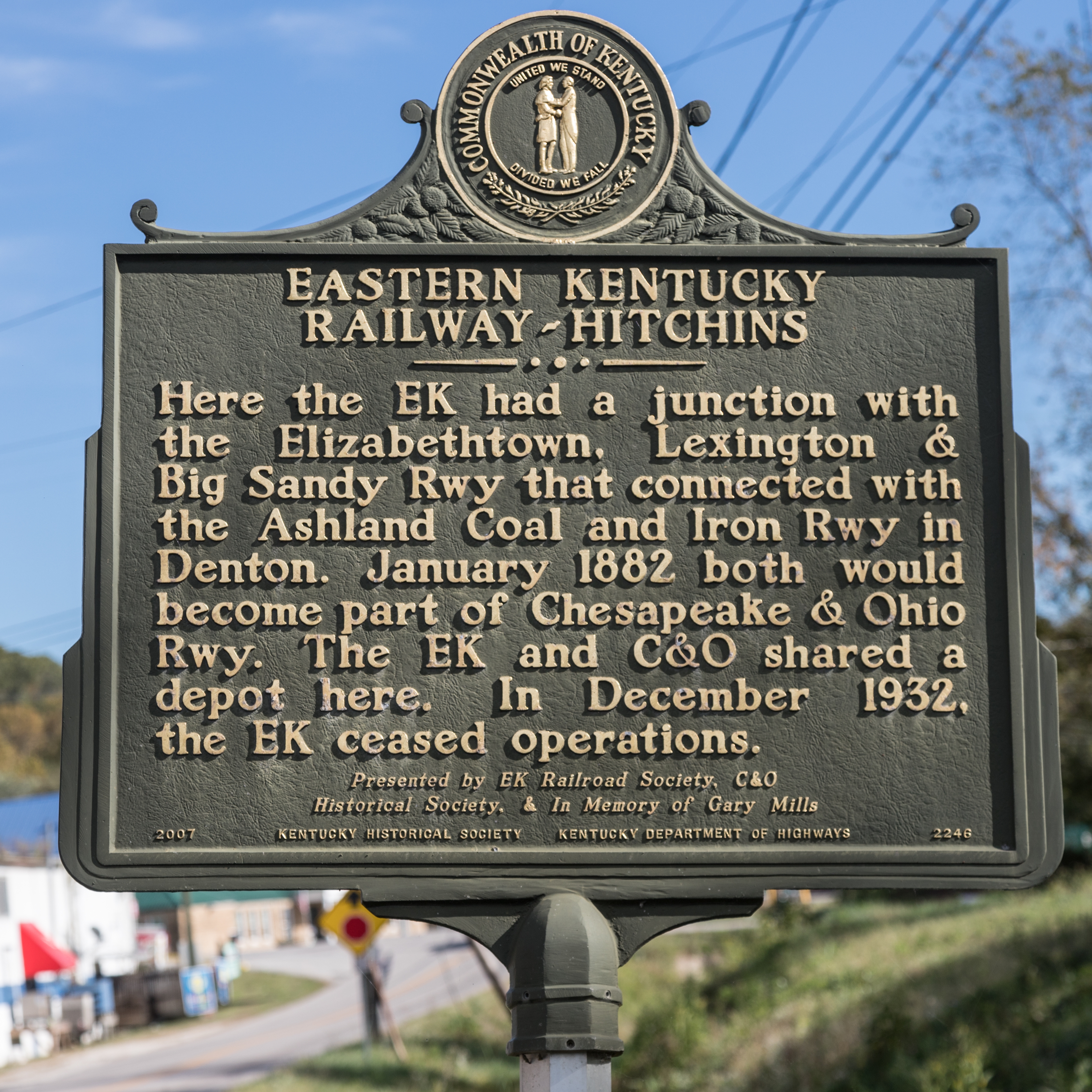 Eastern Kentucky Railway Marker