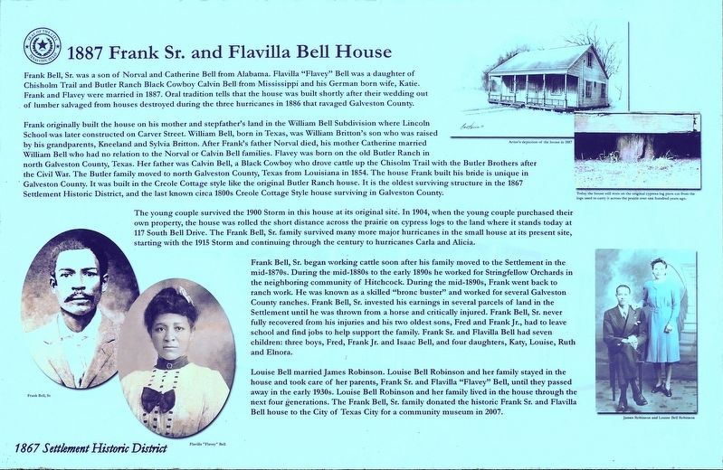 1887 Frank Sr. and Flavilla Bell House Marker image. Click for full size.