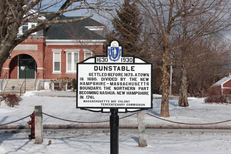 Dunstable Marker newly restored and relocated to the Dunstable Town Commons image. Click for full size.