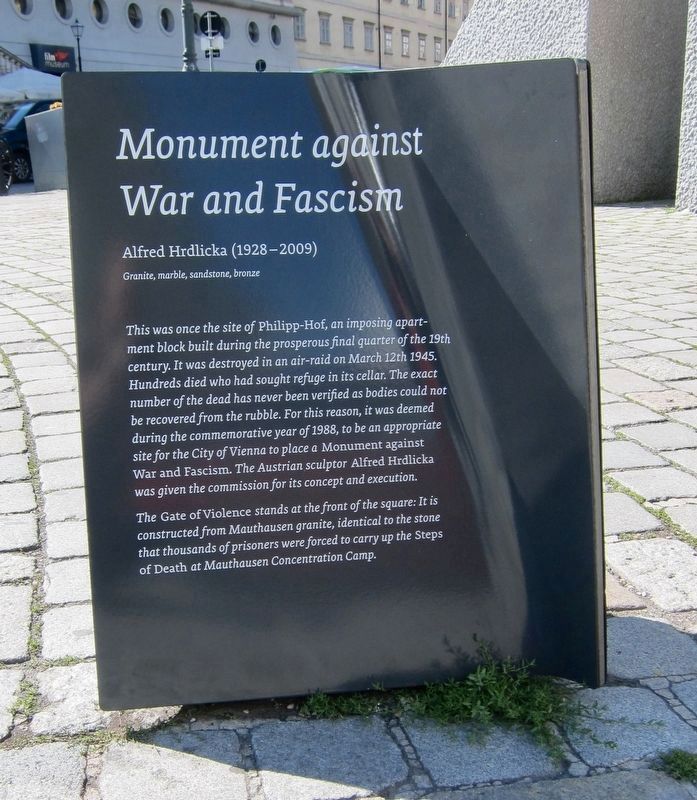 Monument against War and Fascism Marker - English Version image. Click for full size.