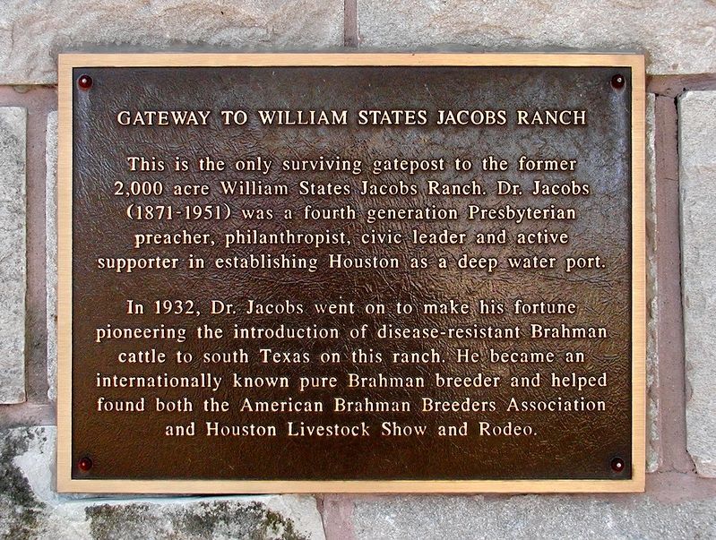Gateway to William States Jacobs Ranch Marker image. Click for full size.