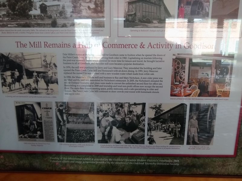 The Paint Creek Cider Mill Marker - lower text and images image. Click for full size.
