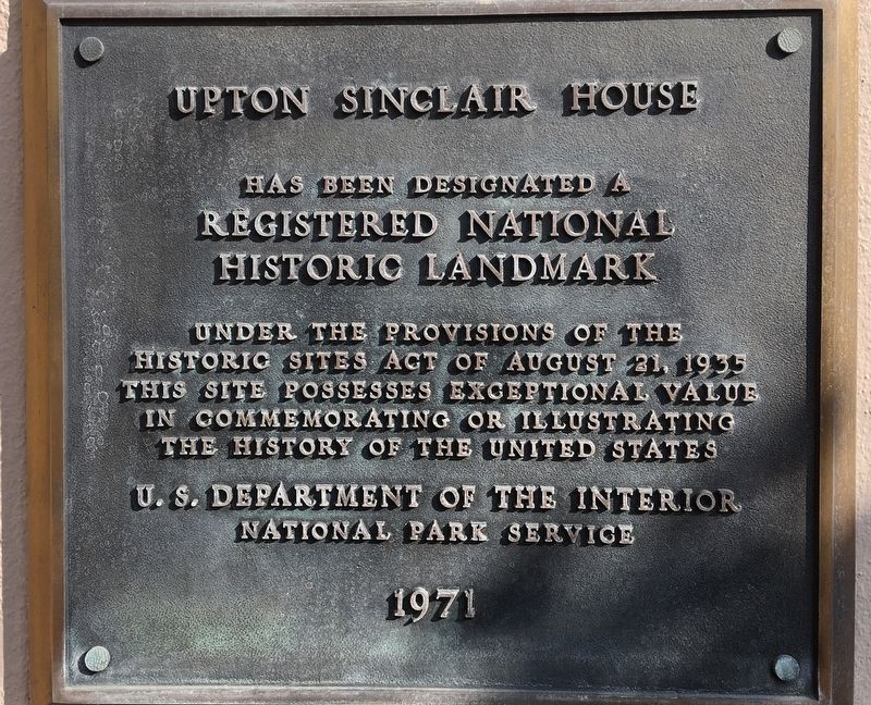 Upton Sinclair House Marker image. Click for full size.