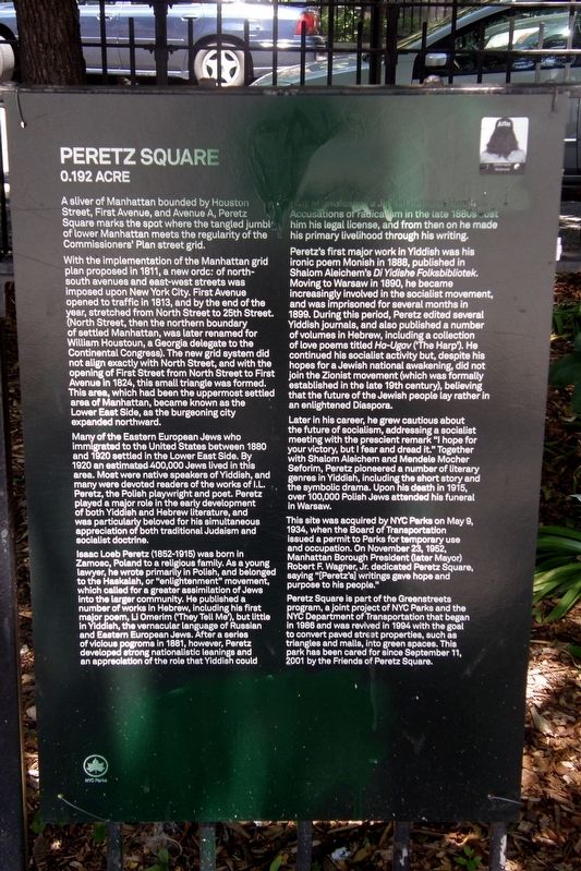 Peretz Square Marker image. Click for full size.