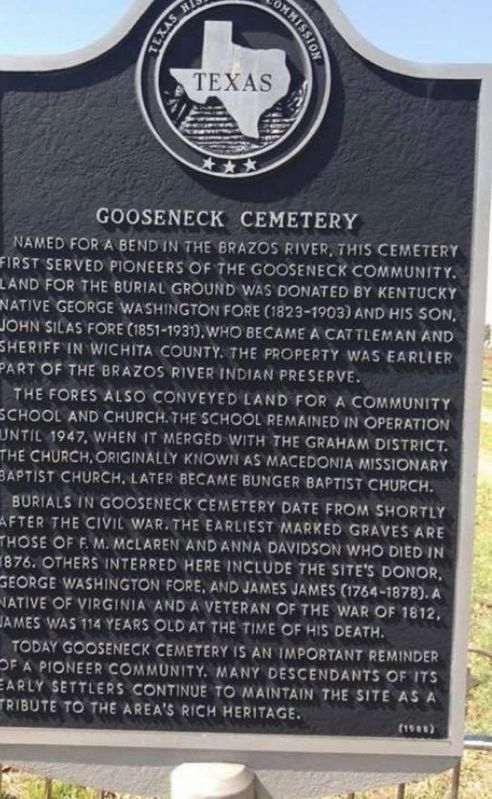 Gooseneck Cemetery Marker image. Click for full size.