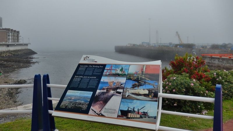 Saint John – The Working Port Marker • <i>wide view<br>(looking south across the harbour)</i> image. Click for full size.