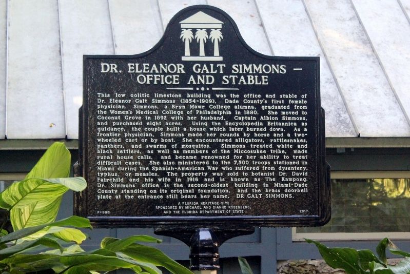 Dr. Eleanor Galt Simmons-Office and Stable Marker image. Click for full size.