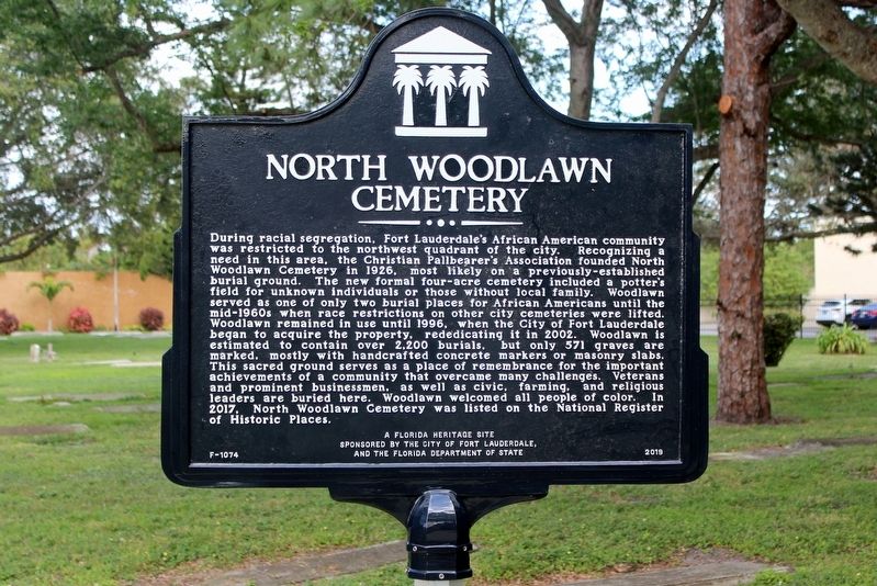 North Woodlawn Cemetery Marker image. Click for full size.