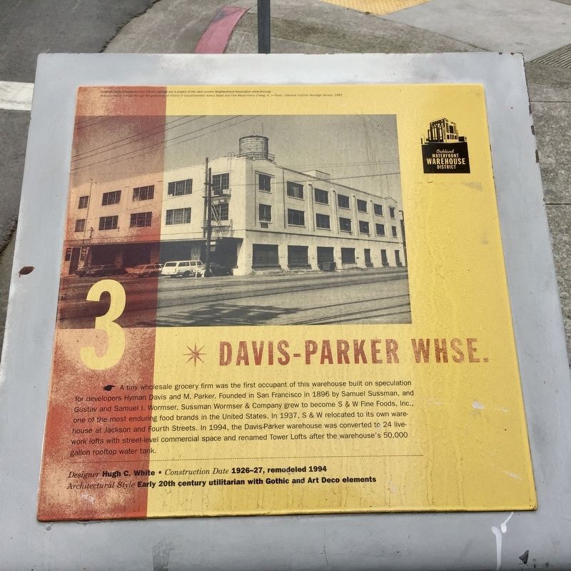 Davis-Parker Whse. Marker image. Click for full size.