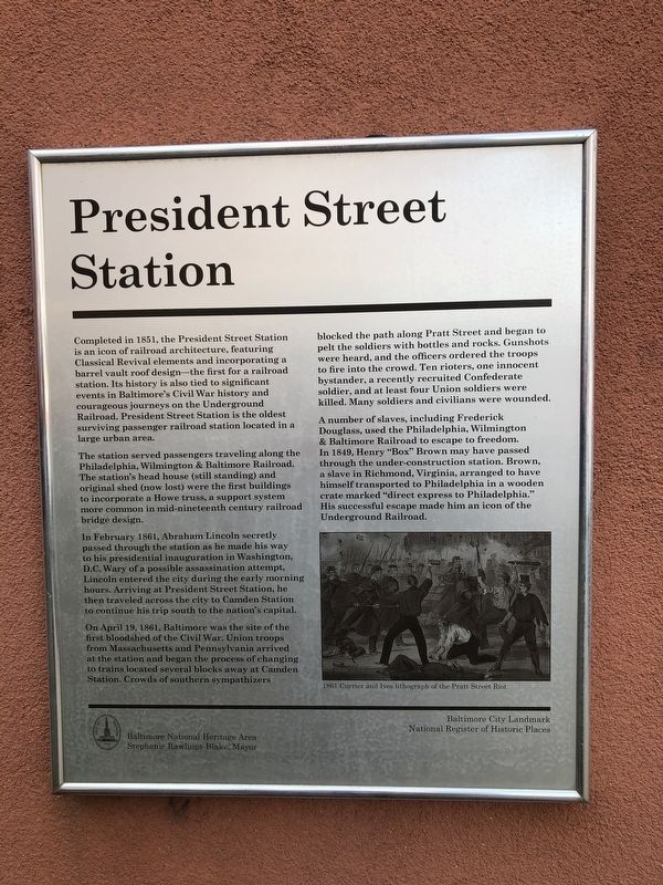 President Street Station Marker image. Click for full size.