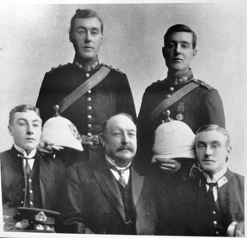 Marker detail: George W. Oland and his sons in the 1890s image. Click for full size.