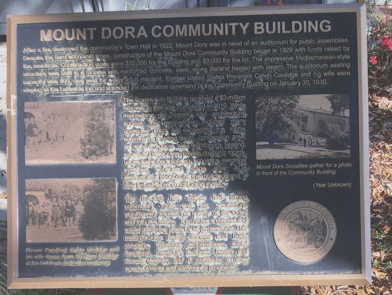 Mount Dora Community Building Marker image. Click for full size.