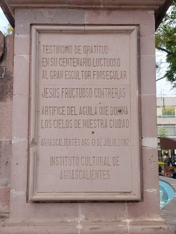 An additional marker on the column to sculptor Jess Fructuoso Contreras image. Click for full size.