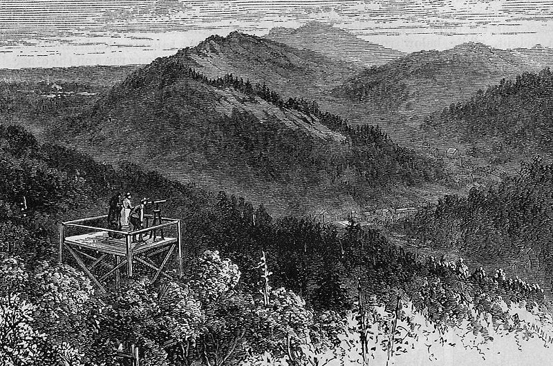 Observatory on Hot Springs Mountain (Harper's, 1878) image. Click for full size.
