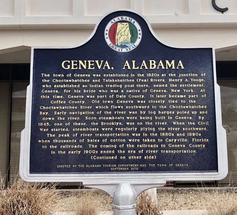 Geneva, Alabama Marker (side 1) image. Click for full size.