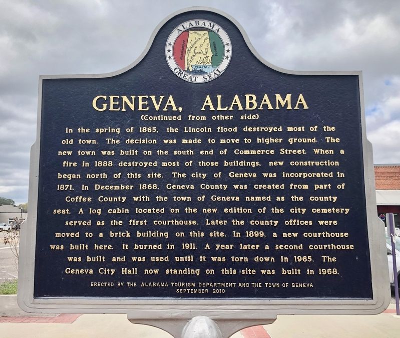 Geneva, Alabama Marker (side 2) image. Click for full size.