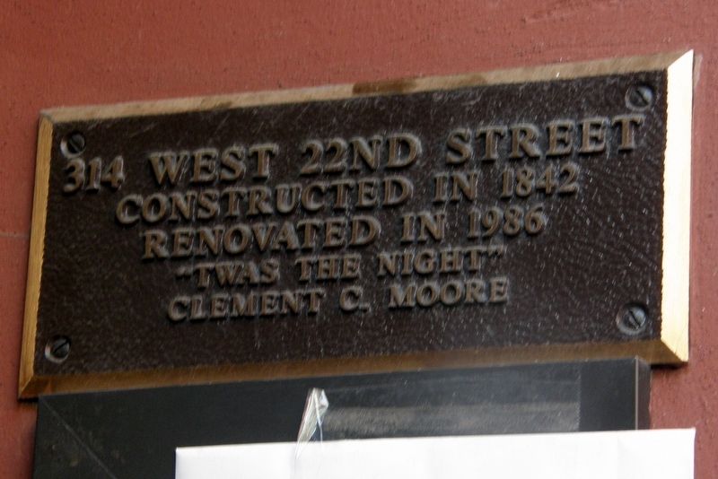 314 West 22nd Street Marker image. Click for full size.