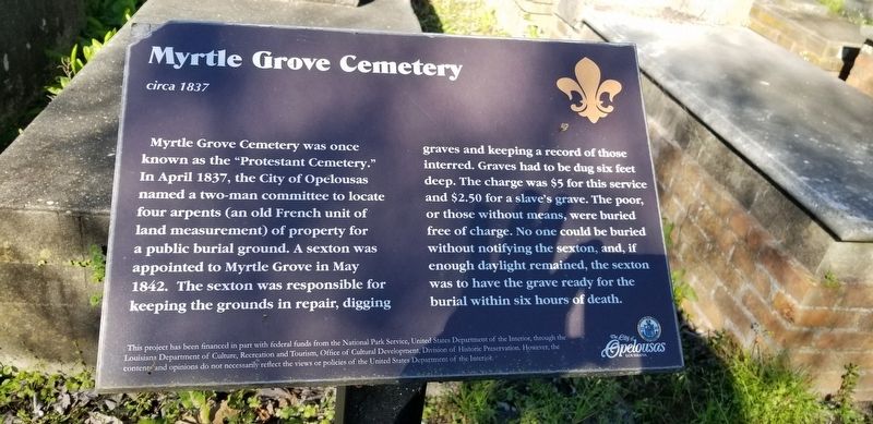 Myrtle Grove Cemetery Marker image. Click for full size.