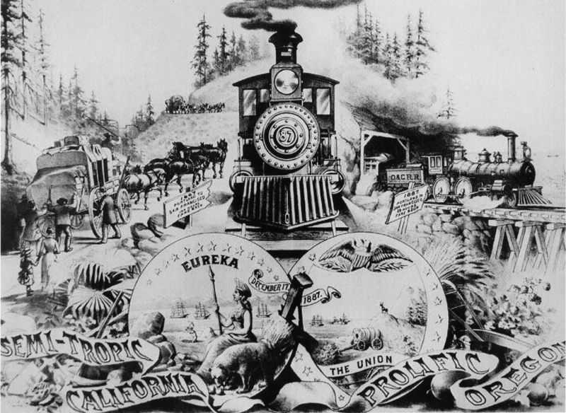 The Golden Spike Commemorative Poster, 1887 image. Click for full size.