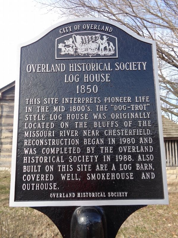 Overland Historical Society and Log House Marker image. Click for full size.