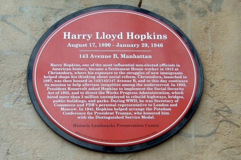 Harry Lloyd Hopkins Marker image. Click for full size.
